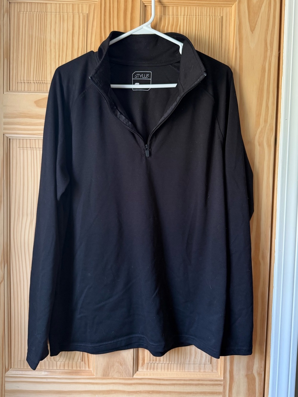 STYLUS Black Crewneck Pullover with Subtle Logo